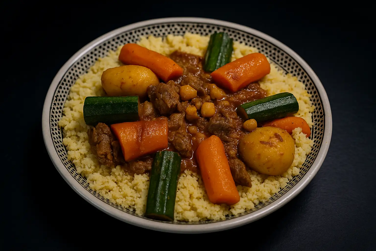 Couscous aux légumes – plat marocain traditionnel